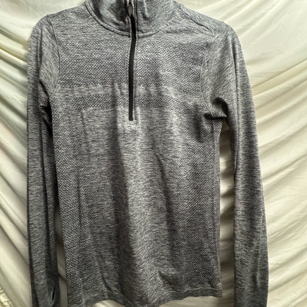 Nike women Gray Zip-Up Sweater